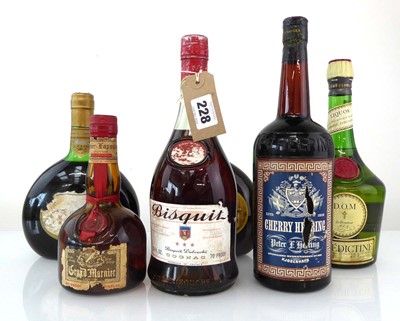 Lot 228 - 6 assorted old bottles, 1x Bisquit Dubouche 3...