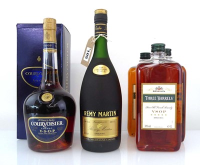 Lot 105 - 5 bottles, 1x Remy Martin VSOP Fine Champagne...