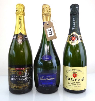 Lot 273 - 3 bottles of Champagne, 1x 1999 Nicolas...