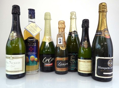 Lot 276 - 7 bottles, 1x Lanson Brut Rose 37.5cl, 2x Pol...