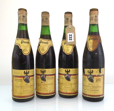 Lot 232 - 4 bottles, 3x Pieroth 1978 Monchhofer...