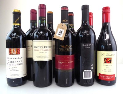 Lot 339 - 9 bottles of Australian Red, 2x Wolf Blass...