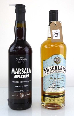 Lot 107 - 2 bottles, 1x Shackleton Blended Malt Scotch...