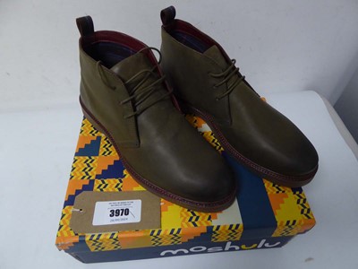 Lot 3970 - Boxed pair of men's Moshulu ankle boots, olive,...