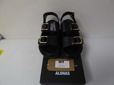 Lot 3972 - Boxed pair of ladies Alohas sandals, black, UK...