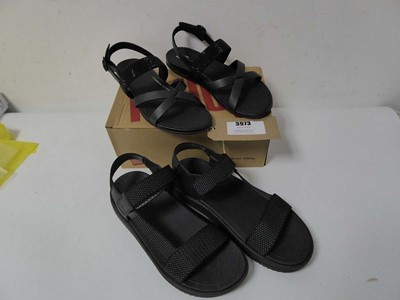 Lot 3973 - Boxed pair of Fitflop sandals, black, UK 6 +...