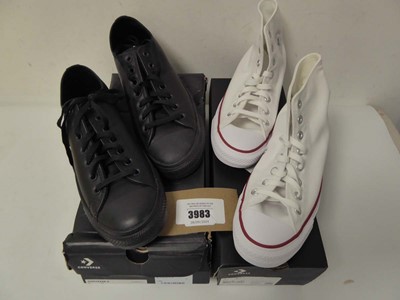 Lot 3983 - Boxed pair of Converse High tops, white, UK 7...