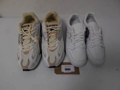 Lot 3984 - Pair of New Balance 480 trainers, white, UK...