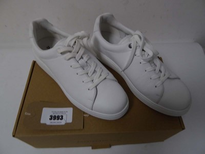 Lot 3993 - Boxed pair of Dune trainers, white, UK 8