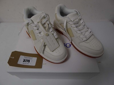 Lot 3775 - Boxed pair of Off-White trainers, white, UK 4