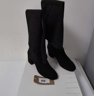 Lot 3776 - Boxed pair of ladies Geox heeled boots, black,...