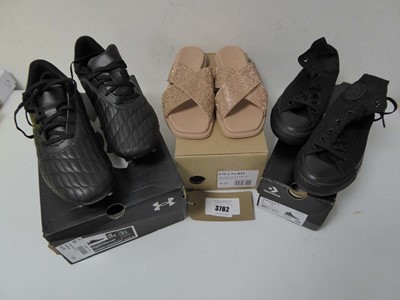 Lot 3782 - Boxed pair of Converse high top's, black, UK 3...