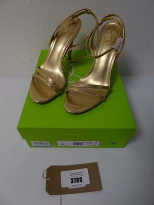 Lot 3789 - Boxed pair of ladies Sam Edelman heels, gold,...