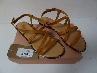 Lot 3794 - Boxed pair of ladies Air & Grace sandals, tan,...