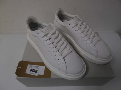 Lot 3796 - Boxed pair of Arne leather trainers, white, UK...