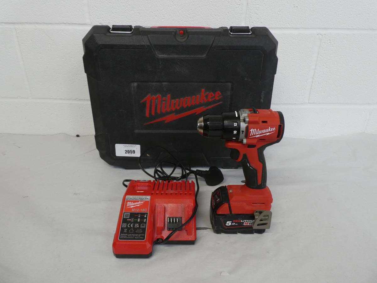 Lot A cased Milwaukee M12-18C 18V three piece...