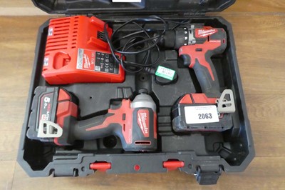 Lot A Milwaukee M18 CBLID 4 piece cordless drill...