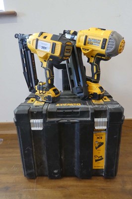 Lot A Dewalt XR brushless 18V 2 piece twin nail...