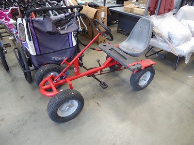 Lot 4025 - 4 wheel metal pedal red go kart