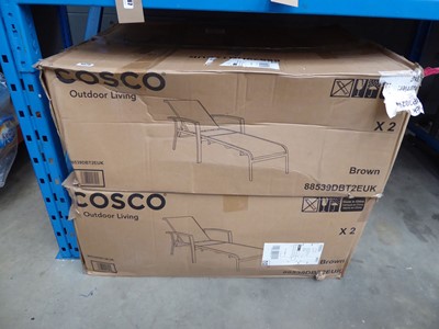 Lot 4078 - 2 Costco outdoor living boxed sun loungers