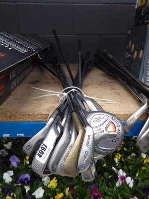 Lot 4097 - Assortment of golf clubs to include Titleist...