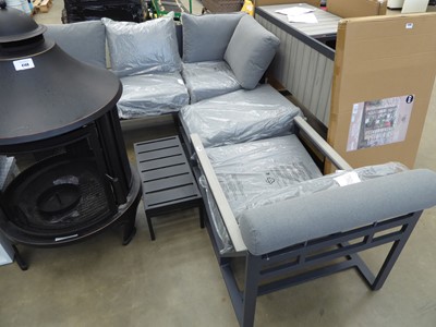 Lot 4147 - 5 piece metal garden set, to include 3 seater...