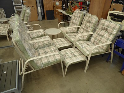 Lot 4160 - 6 metal frame reclining garden chairs with...