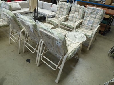 Lot 4161 - 6 metal frame reclining garden chairs with...