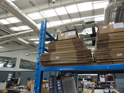 Lot 4300 - Stack of flatpack cardboard boxes and a box of...