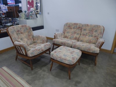 Lot 5051 - Ercol two seater sofa with matching armchair...