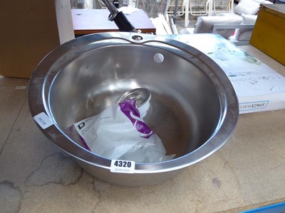 Lot 4320 - Round kitchen stainless steel sink