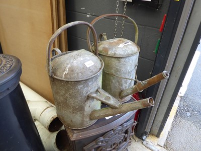 Lot 4266 - 2 galvanised watering cans