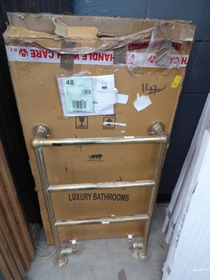 Lot 4283 - Brass vintage towel rail and box of bathroom...