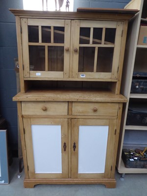 Lot 5025 - Stripped pine dresser with cupboard and...