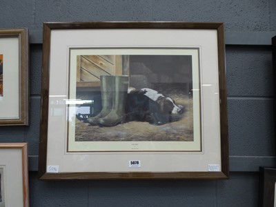 Lot 5079 - Blind stamped limited edition print of gun dog...