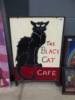 Lot 5036 - Painted The Black Cat cafe sign