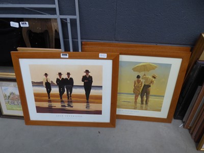 Lot 5080 - Three framed and glazed Jack Vettriano style...