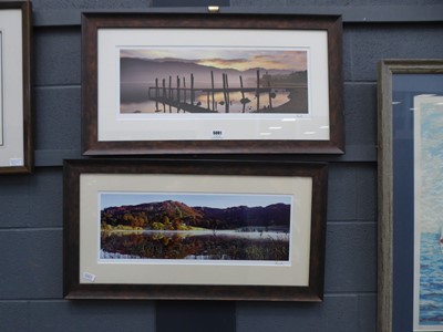 Lot 5081 - Pair of photographic prints of lakes and woodland