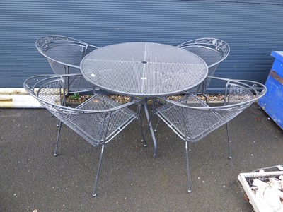 Lot 4192 - 5-piece garden set inc. 4 metal framed chairs...