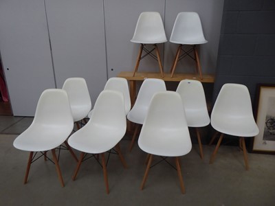 Lot 5044 - 10 Vitra style moulded plastic chairs