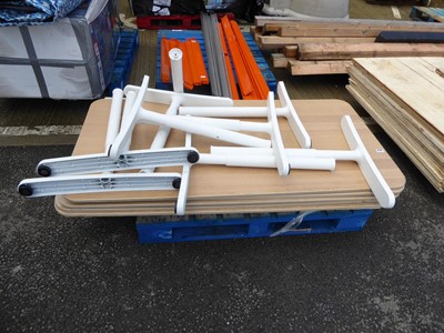 Lot 4200 - 5 flatpack tables with metal frame and legs