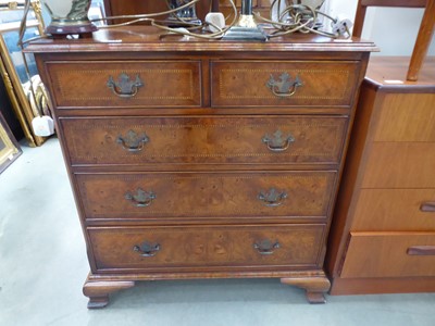 Lot 5091 - Figured walnut good-quality reproduction chest...