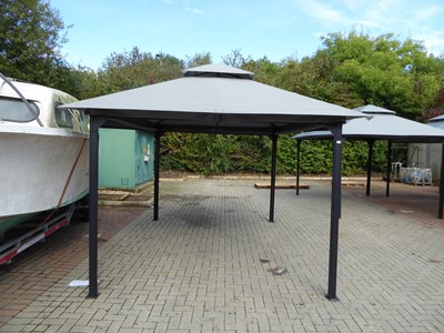 Lot 4213 - 3m x 3m garden gazebo on black supports with...