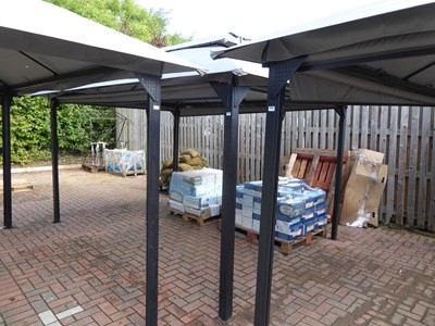 Lot 4214 - 3m x 3m garden gazebo on black supports with...