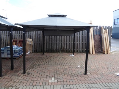 Lot 4215 - 3m x 3m garden gazebo on black supports with...