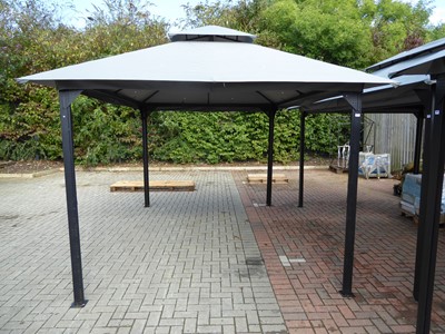 Lot 4216 - 3m x 3m garden gazebo on black supports