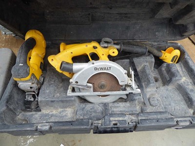 Lot 4482 - Large DeWalt toolbox with cordless circular...