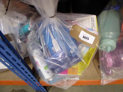 Lot 3025 - Bag containing vinyl gloves, Sure deodorant,...