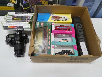 Lot 2222 - Box containing various items including diecast...