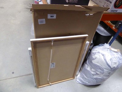 Lot 3031 - Dry wipe notice board, picture frame and...